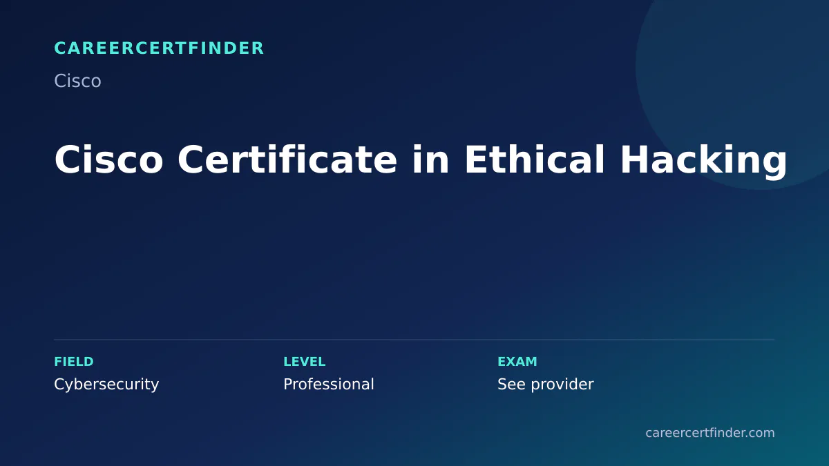 Cisco Certificate in Ethical Hacking exam, cost, and validity overview
