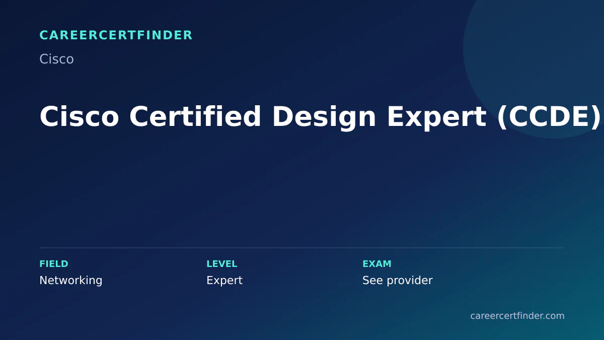 Cisco Certified Design Expert (CCDE) exam, cost, and validity overview