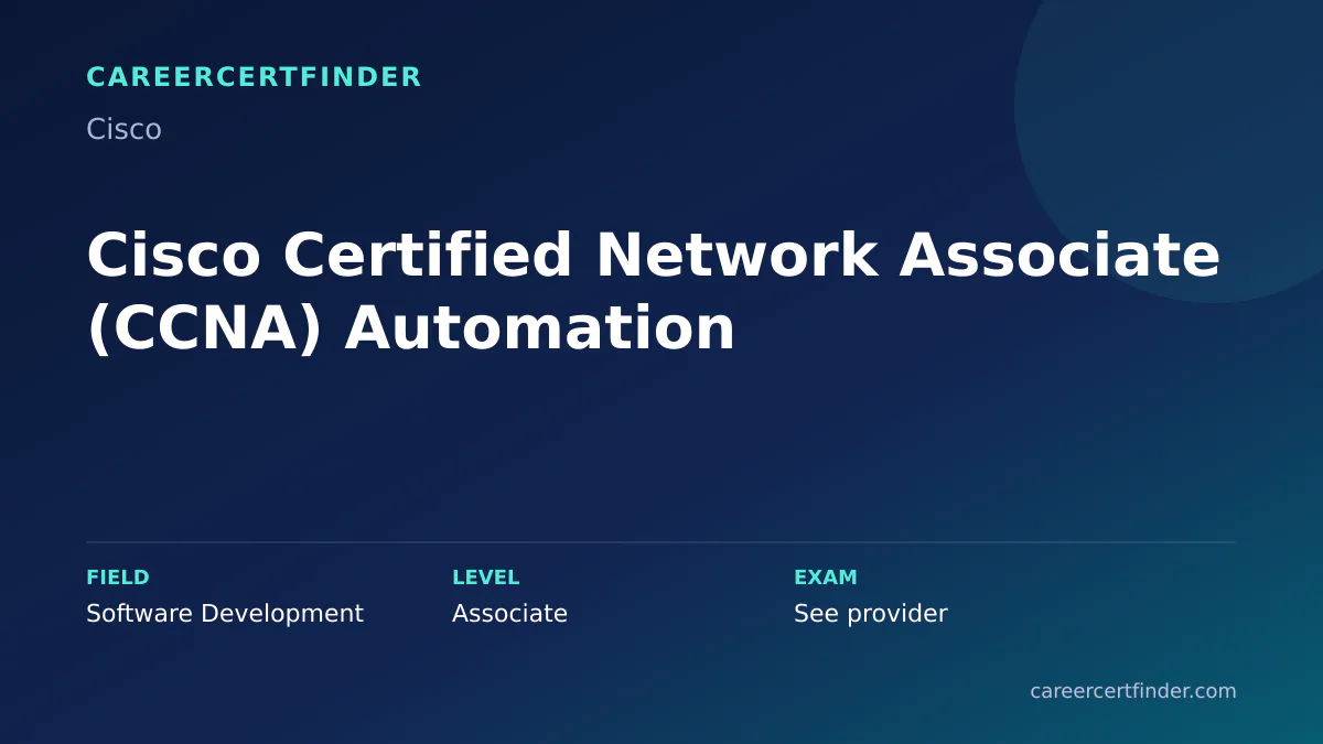 Cisco Certified Network Associate (CCNA) Automation exam, cost, and validity overview