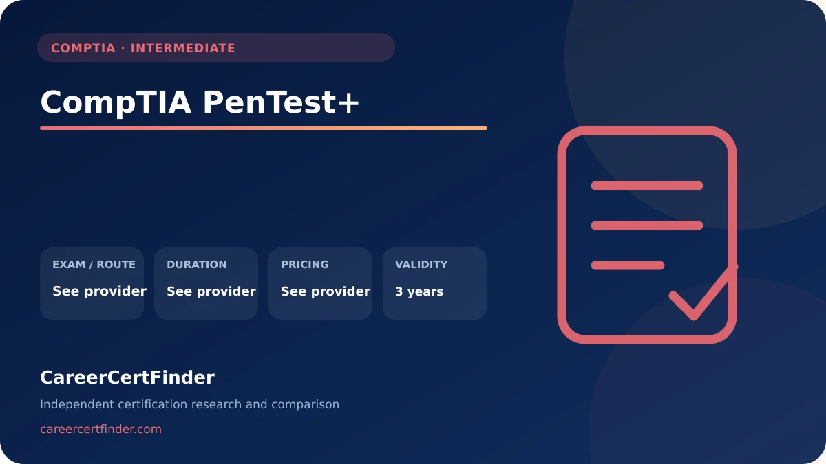CompTIA PenTest+ exam, cost, and validity overview
