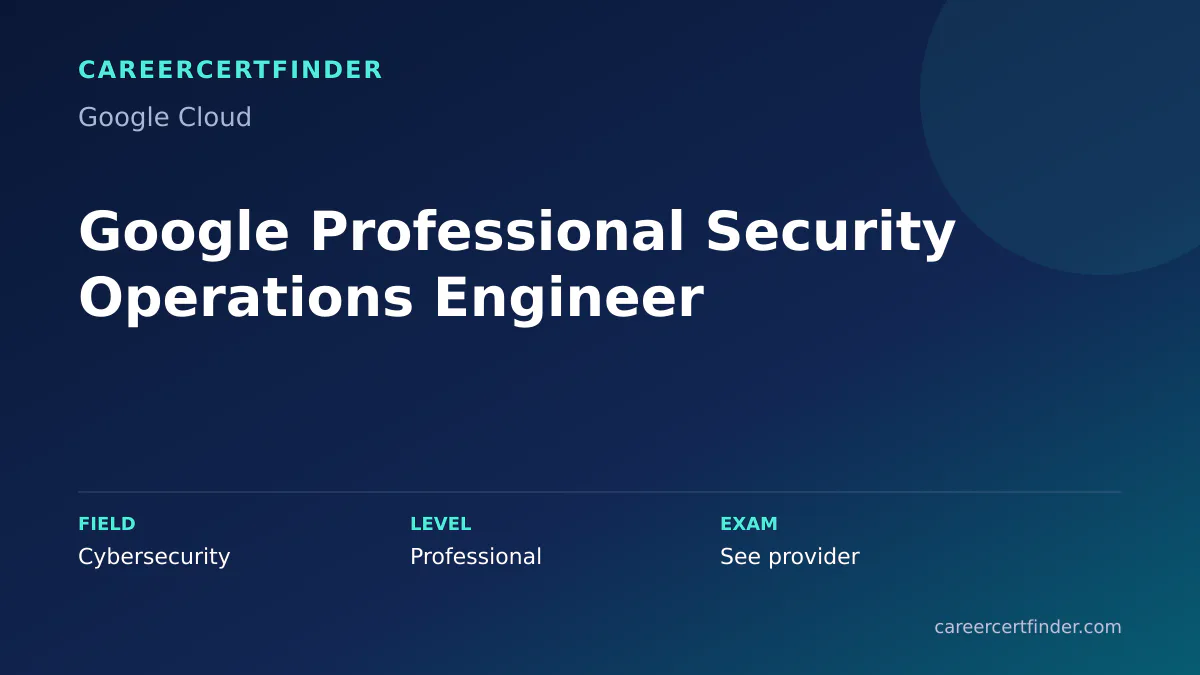 Google Professional Security Operations Engineer exam, cost, and validity overview