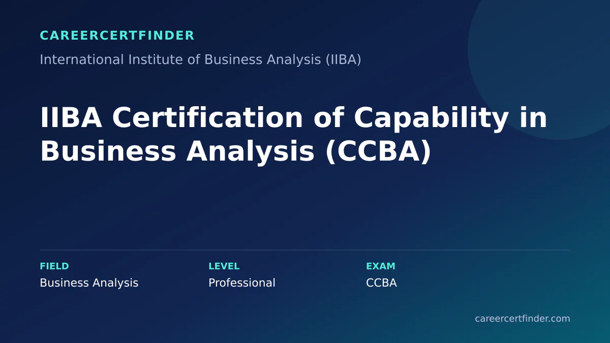 IIBA Certification of Capability in Business Analysis (CCBA) exam, cost, and validity overview