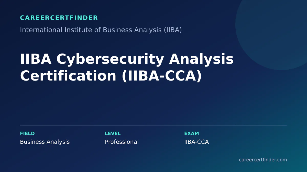 IIBA Cybersecurity Analysis Certification (IIBA-CCA) exam, cost, and validity overview