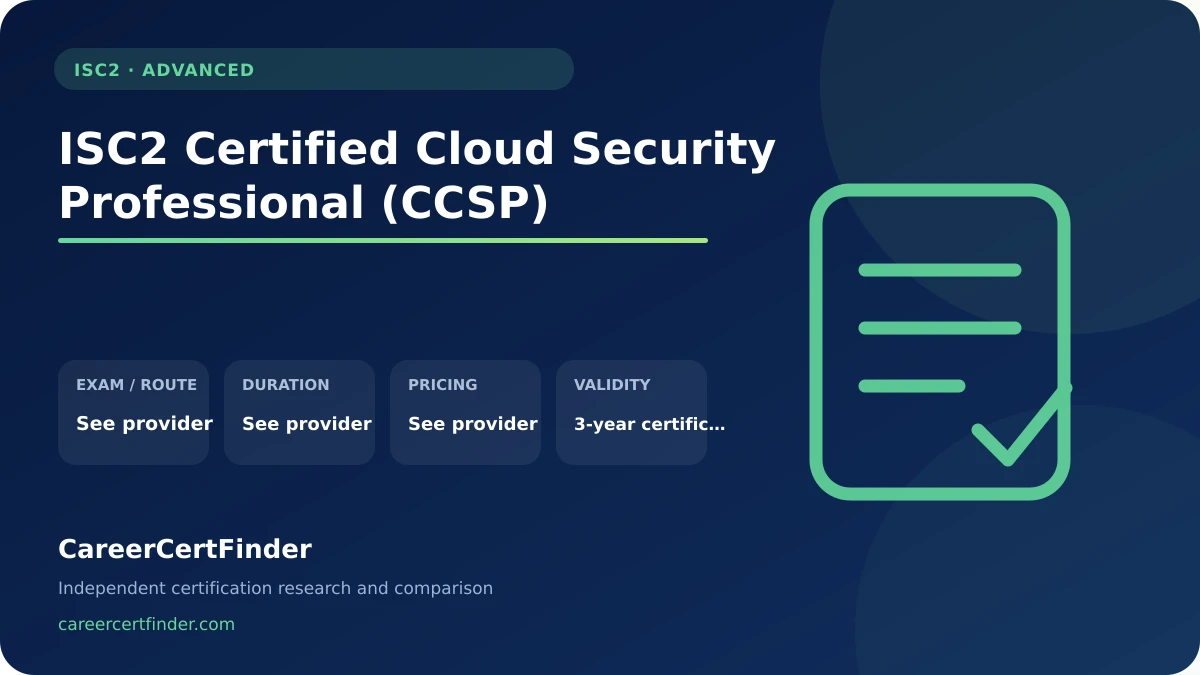 ISC2 Certified Cloud Security Professional (CCSP) exam, cost, and validity overview