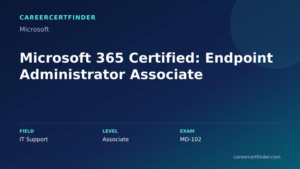 Microsoft 365 Certified: Endpoint Administrator Associate exam, cost, and validity overview