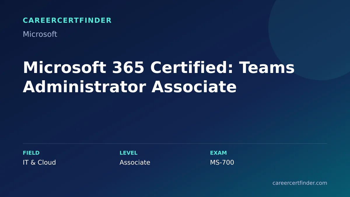 Microsoft 365 Certified: Teams Administrator Associate exam, cost, and validity overview