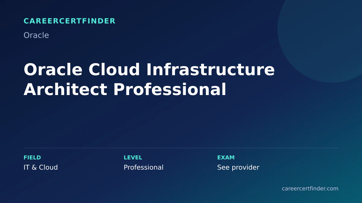 Oracle Cloud Infrastructure Architect Professional exam, cost, and validity overview
