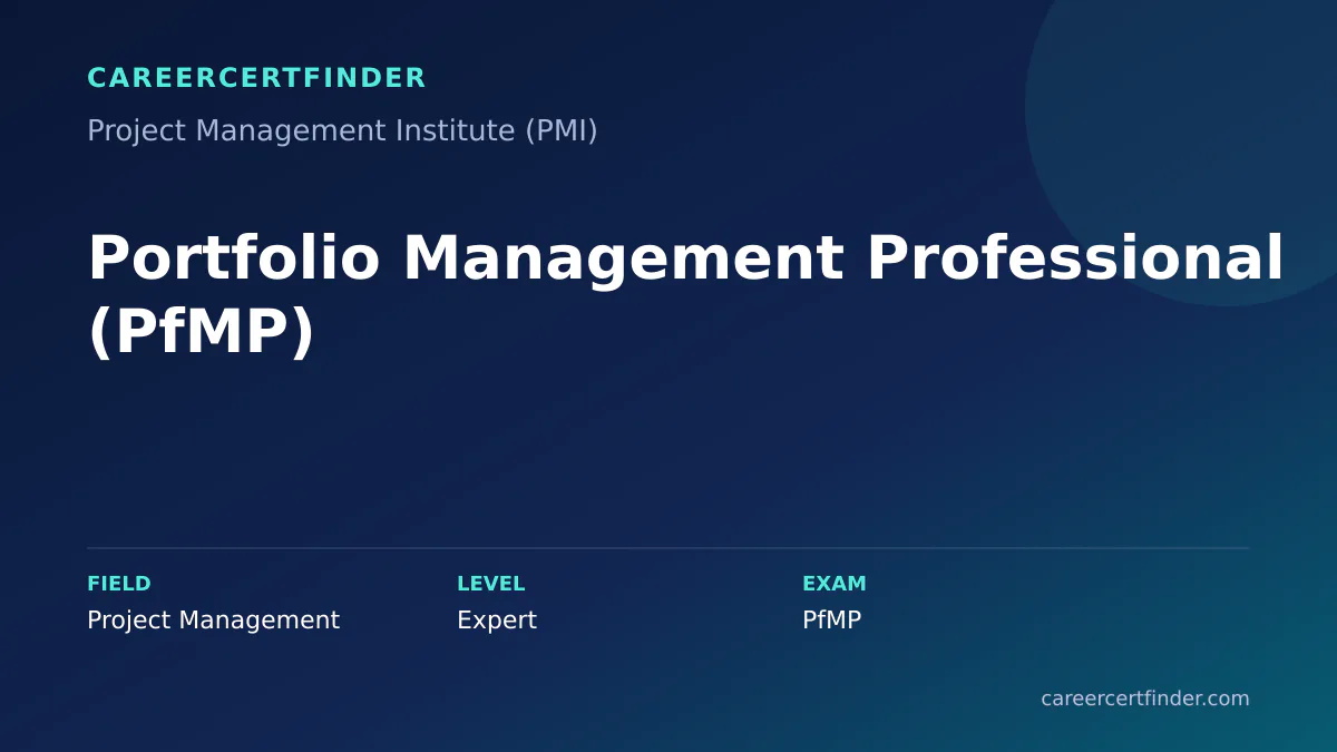 Portfolio Management Professional (PfMP) exam, cost, and validity overview