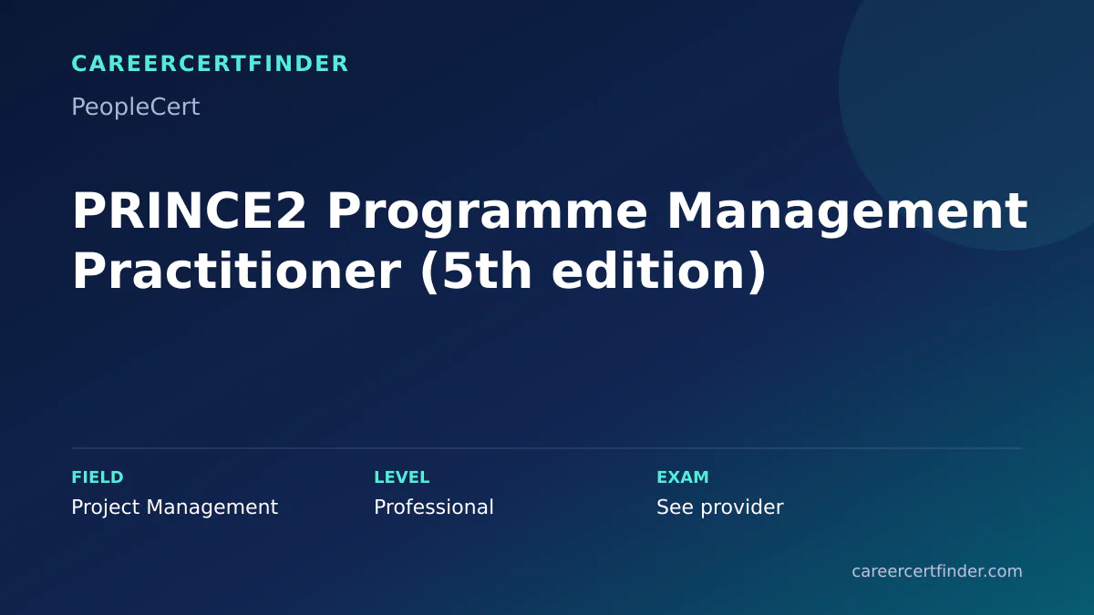 PRINCE2 Programme Management Practitioner (5th edition) exam, cost, and validity overview
