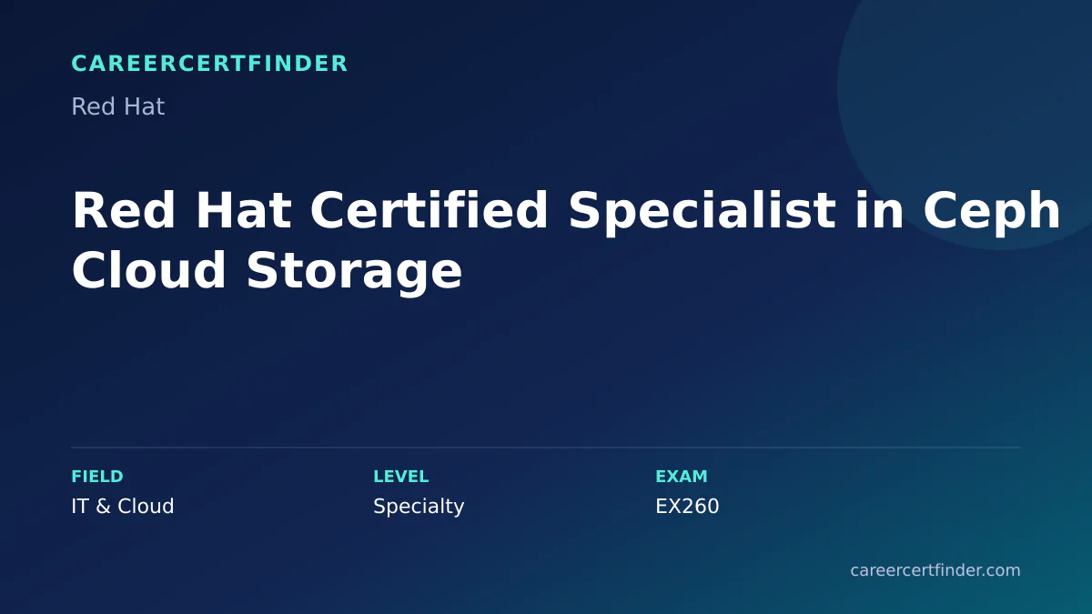 Red Hat Certified Specialist in Ceph Cloud Storage exam, cost, and validity overview
