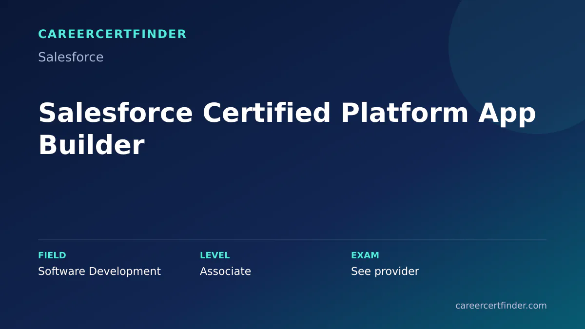 Salesforce Certified Platform App Builder exam, cost, and validity overview
