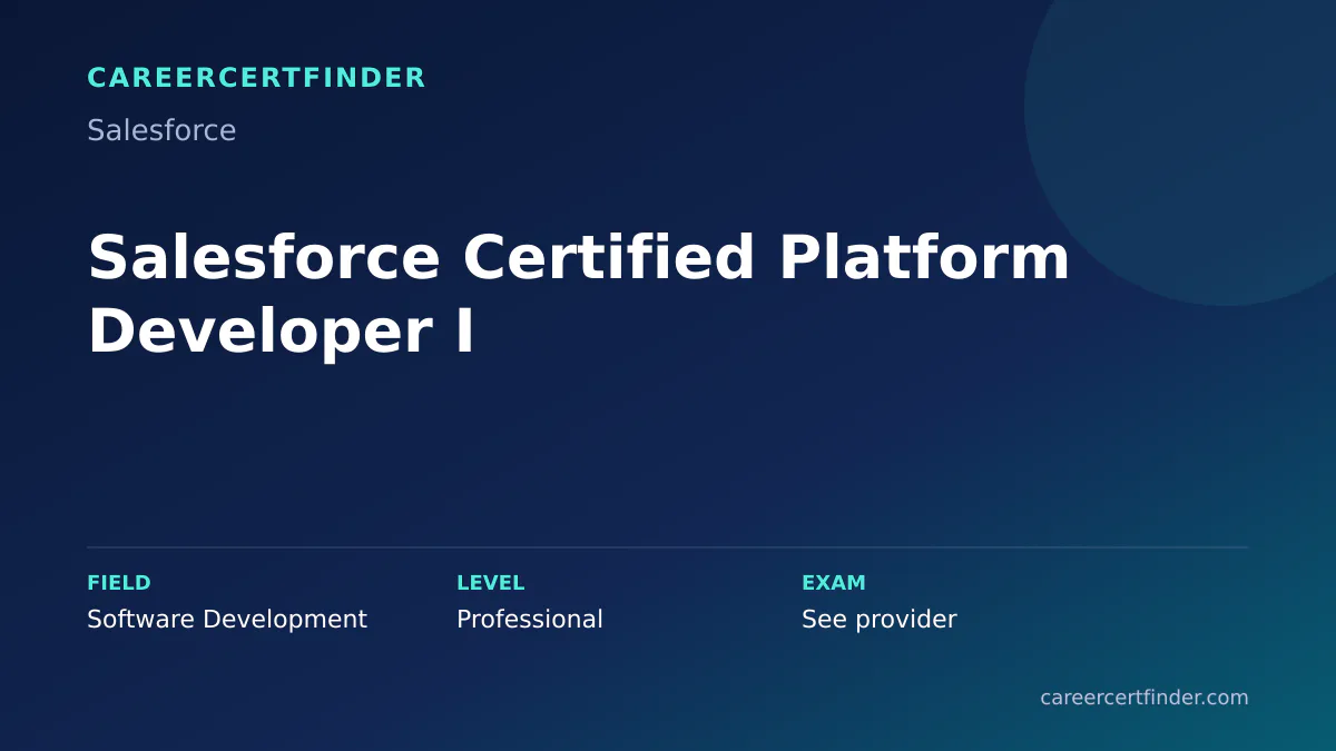 Salesforce Certified Platform Developer I exam, cost, and validity overview